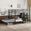 Lit superposé en métal avec garde-robe encastré, bureau et chaises de rangement Roomfitter