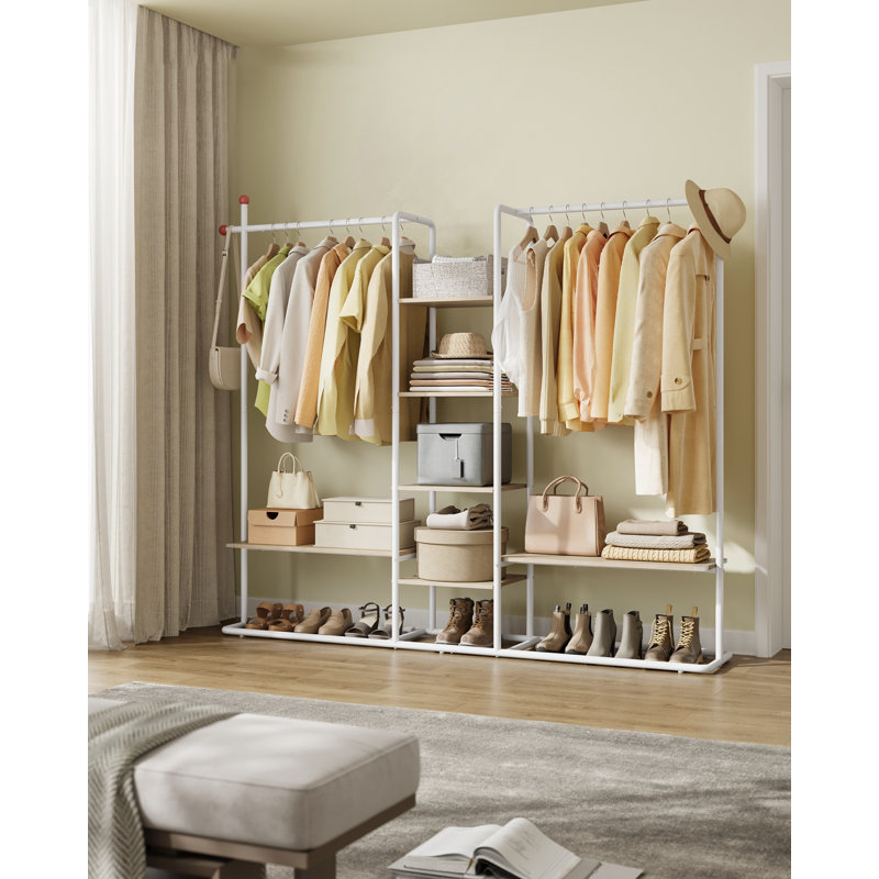 163.6cm Clothing Rack, White/Beige