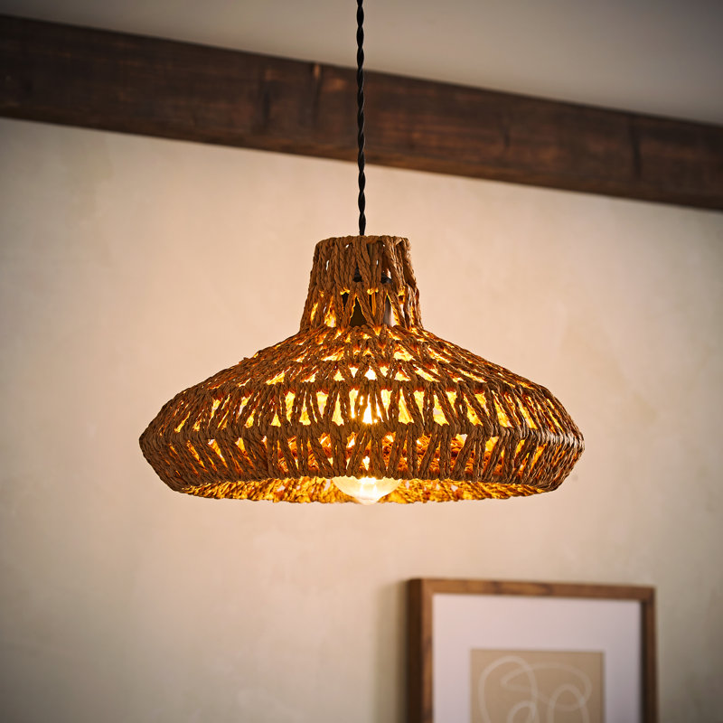 20.5cm H Rope Bowl Pendant Shade ( Clip On ), Brown