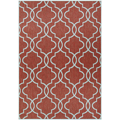 Tapis intérieur/extérieur géométrique bourgogne Schuh