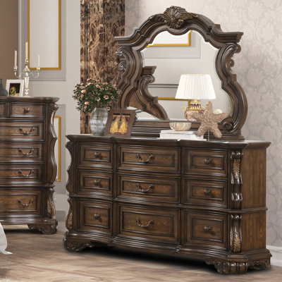 Commode Leovanni avec plateau à bijoux, brun foncé