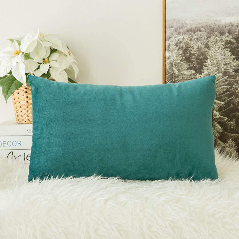 Payson lumbar pillow cover, Teal, 12" H x 20" W