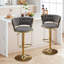 Swivel Upholstered Adjustable Height Bar Stool-393907101-428650036
