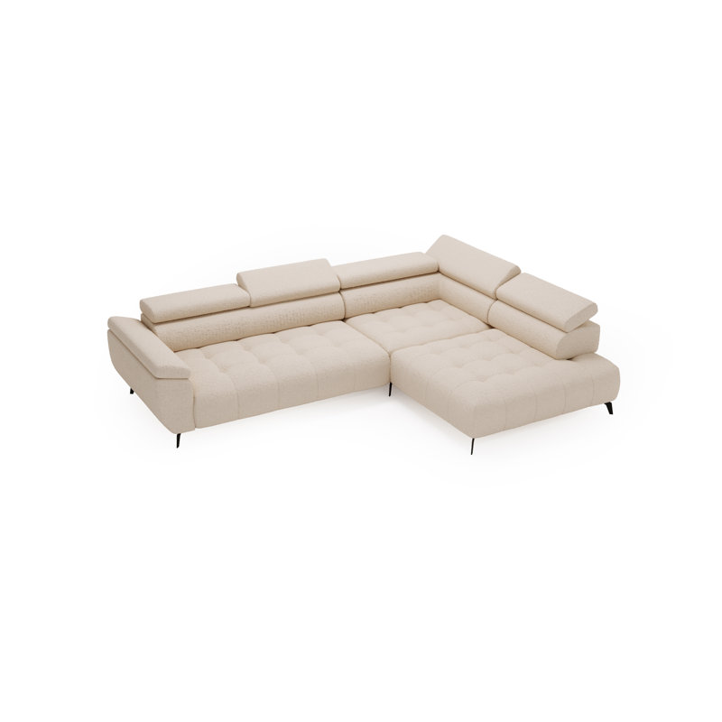 Temecia 3 Seater Corner Sofa , Beige, Left Hand Facing