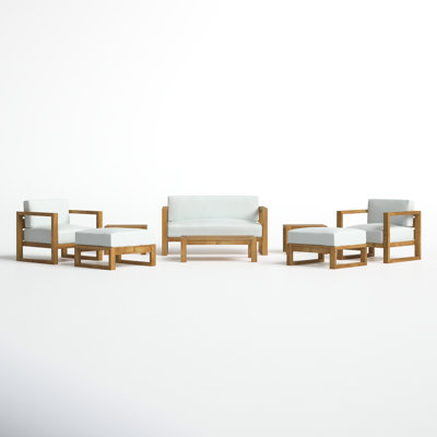 Upland 6-Person Teak Patio Seating Group