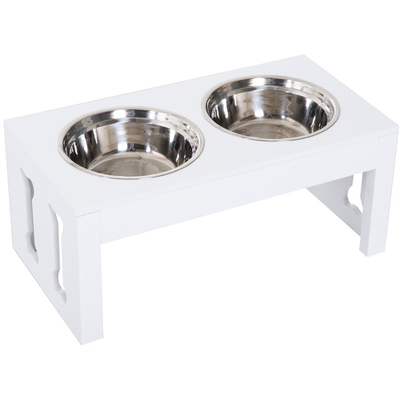 Station de jeu surélevée 23 "blanche pour animaux de compagnie