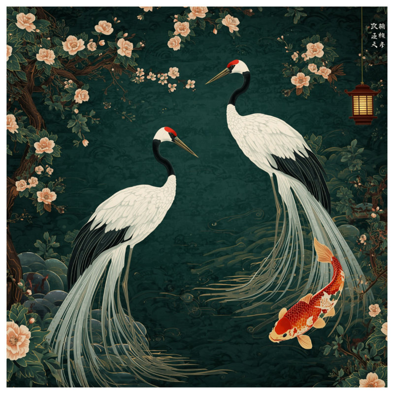 Coussins Cranes, 18 x 18 pouces