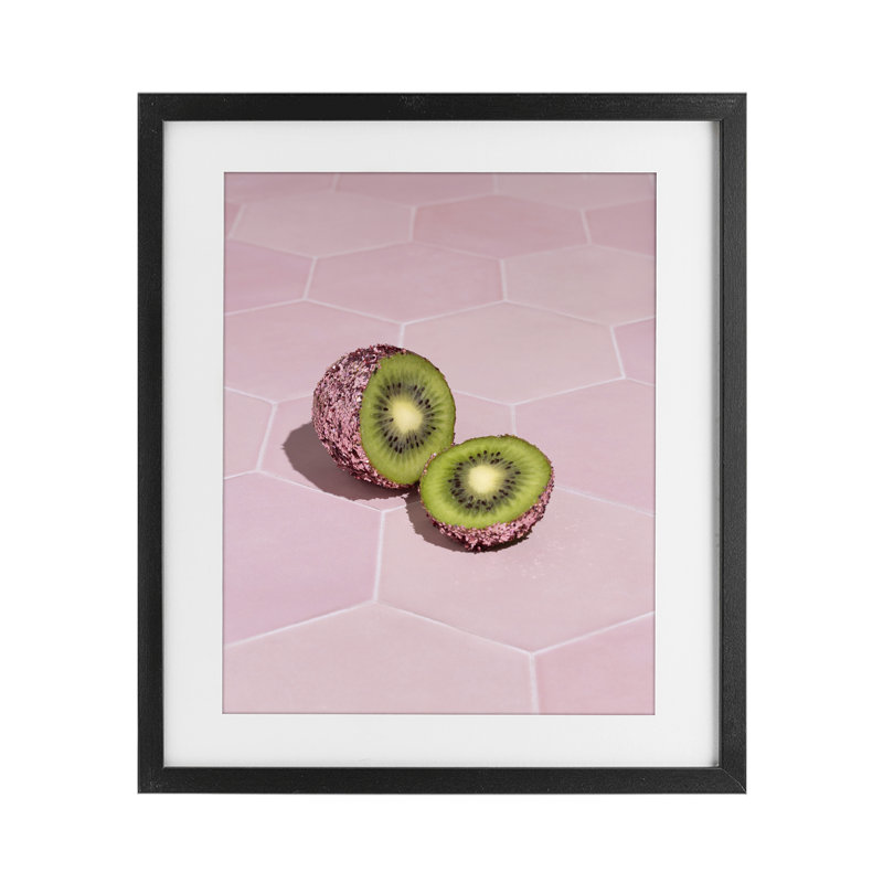 «Pink Glimmer», impression par Kiwi encadrée sous verre, conception par Lish Creative, Cadre noir minuit sous verre, 21 x 17