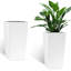 Pot à fleurs en polypropylène blanc de 30 pouces avec arrosage et drainage optimaux