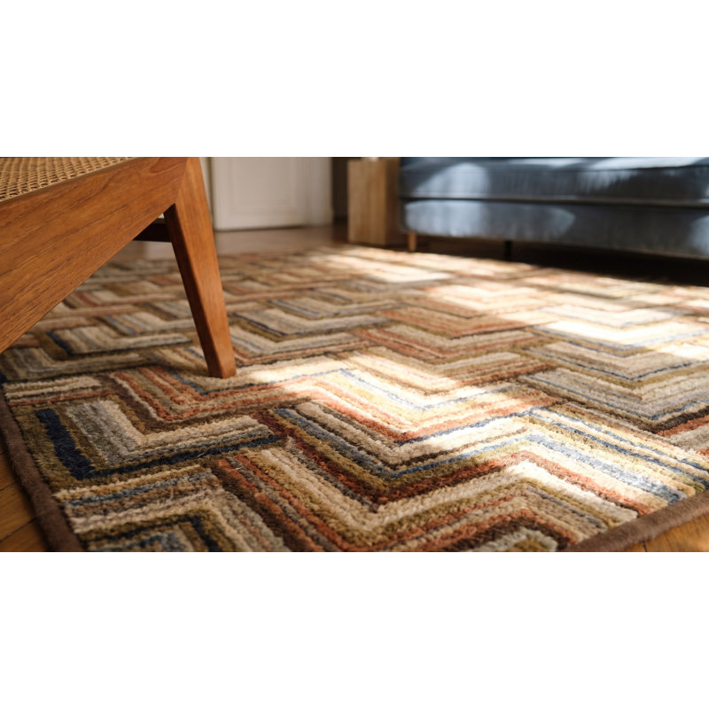 Tapis antique en laine crocheté American