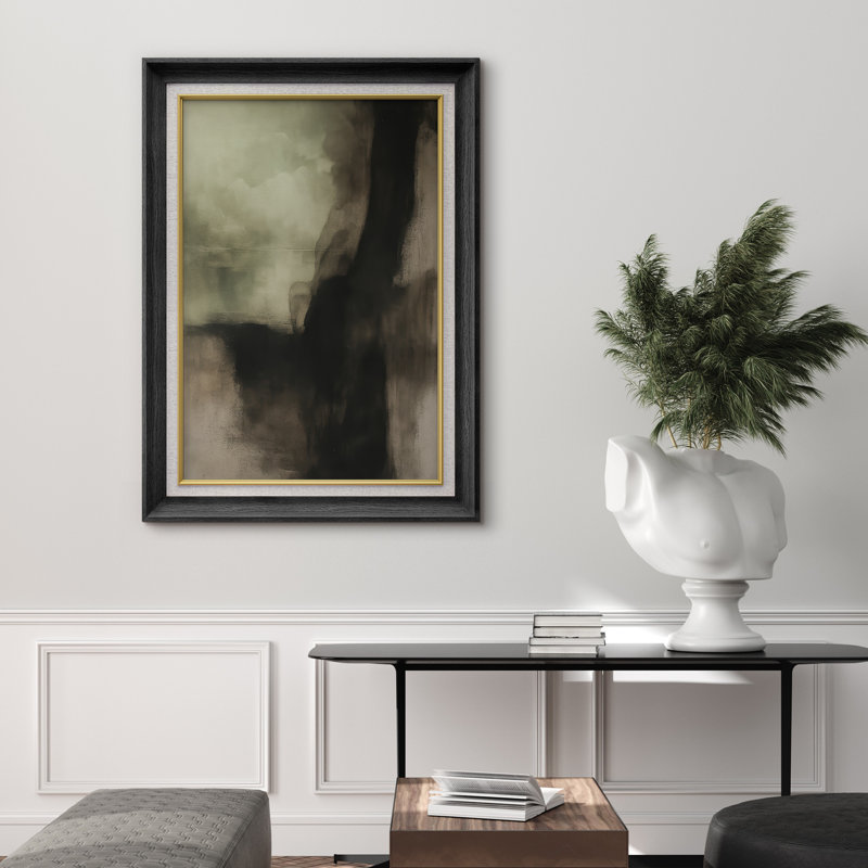 Œuvre encadrée de qualité supérieure - reproduction d'art abstrait pour décoration de salon - 26 po x 36 po, Noir