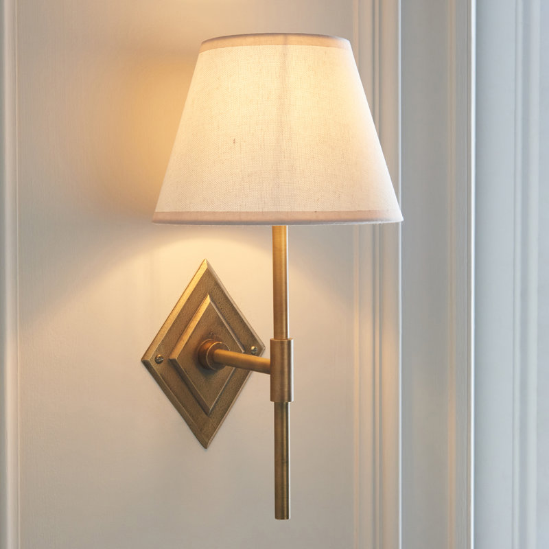 Berra Steel Armed Sconce, Beige
