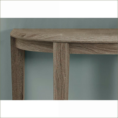 Brown Laminate Half-Moon Coffee Table - 2-Tier Space-Saving Modern for Living Room & Bedroom