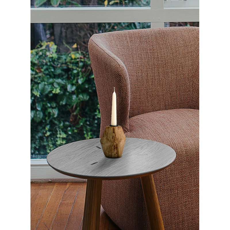 Bougeoir de table en bois, H 4 po x l 3 po x P 3 po