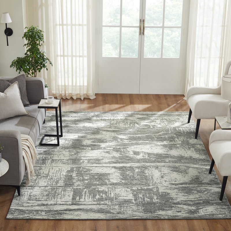 Tapis gris tissé à la main Kaiser, Gris, Rectangle 12 pi x 15 pi