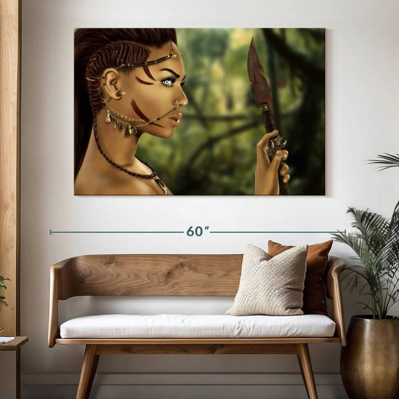 Leisha Female Native American, 34" H x 51" W