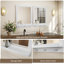 Miroir mural avec tablettes et crochets, blanc-123706623