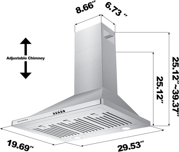 CIARRA Ductless Range Hood 30 inch Under Cabinet Hood Vent for Kitchen  Ducted and Ductless Convertible