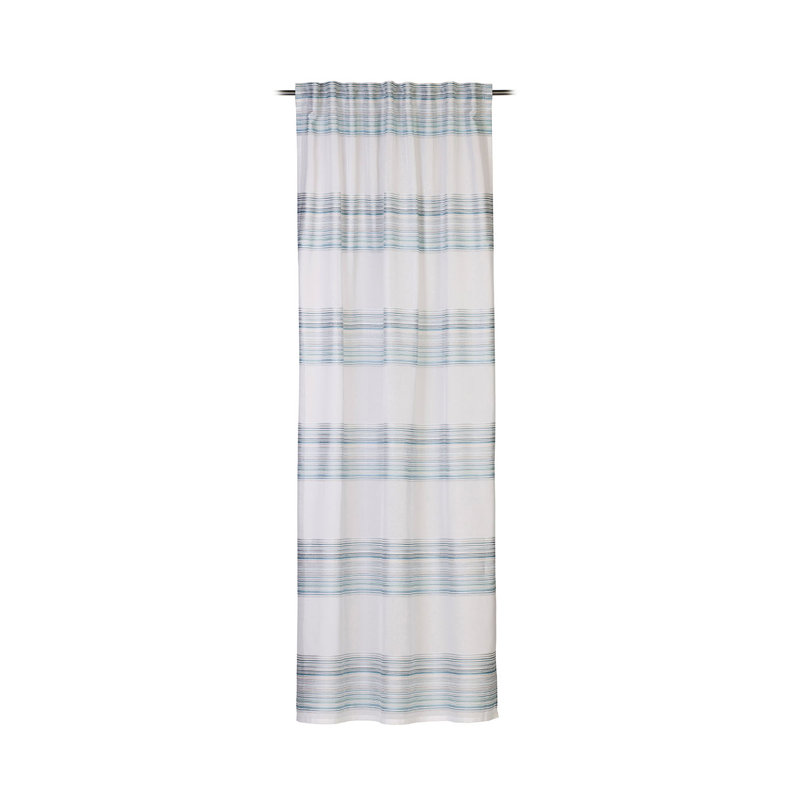 Henefer Semi Sheer Curtain, Aqua Blue