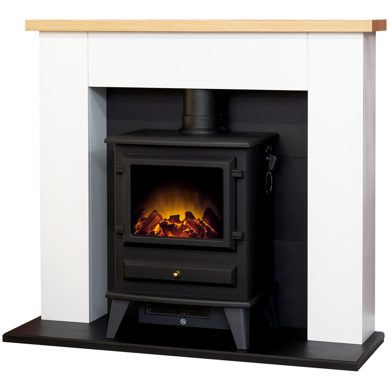 Chester Electric Stove Suite, White/Black