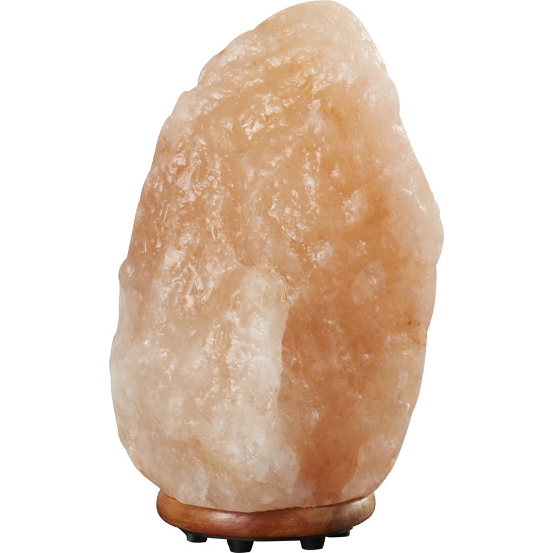 Himalayan Glow Crystal Salt Lamp with Neem Wooden Base, 5-7 LBS