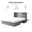 Grand lit escamotable avec matelas en mousse à trois volets-124004656
