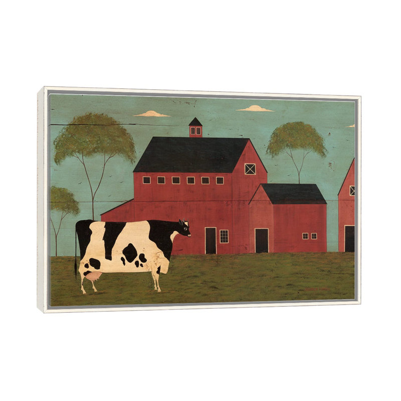 Nellies Barn - reproduction d'art mural, Blanc patiné, H 26 po x l 40 po, Reproduction encadrée sans passe-partout