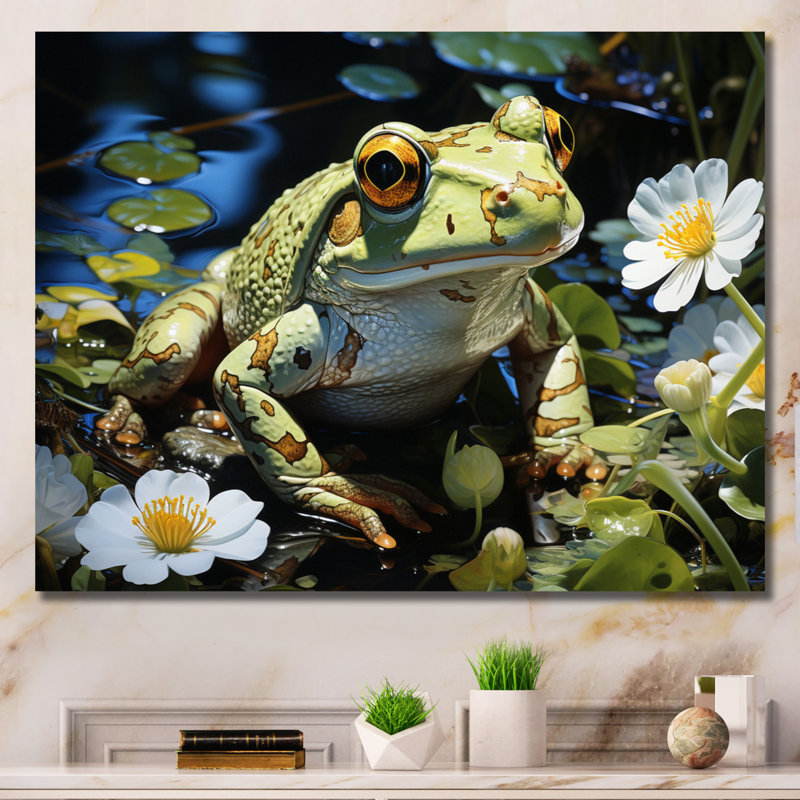Frog Freedom - animaux, impressions sur toile, H 30 po x l 40 po x P 1,5 po, Toile tendue