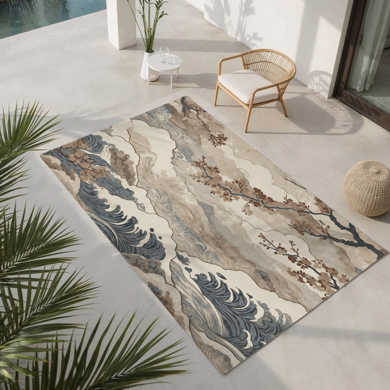 Tapis intérieur et extérieur Blossom Tides, Rectangle 4pi x 6 pi
