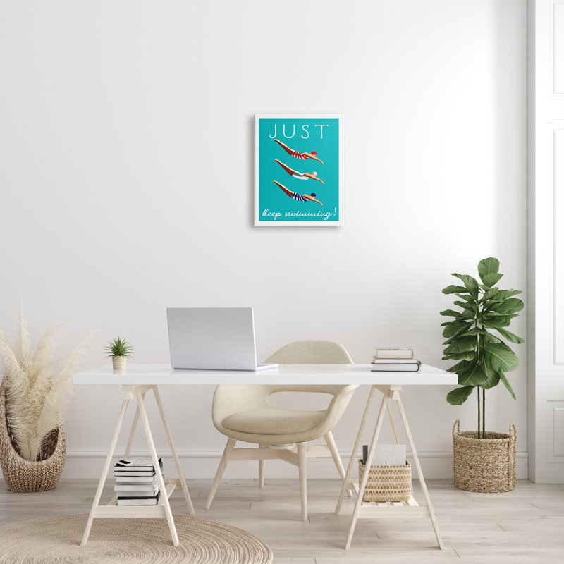 Just Keep Natation - impression, H 20 po x l 16 po x P 1,5 po, Toile tendue