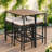 5-piece Outdoor Dining Table Sets Included 1 Foldable Table And Four Stools With Cushions