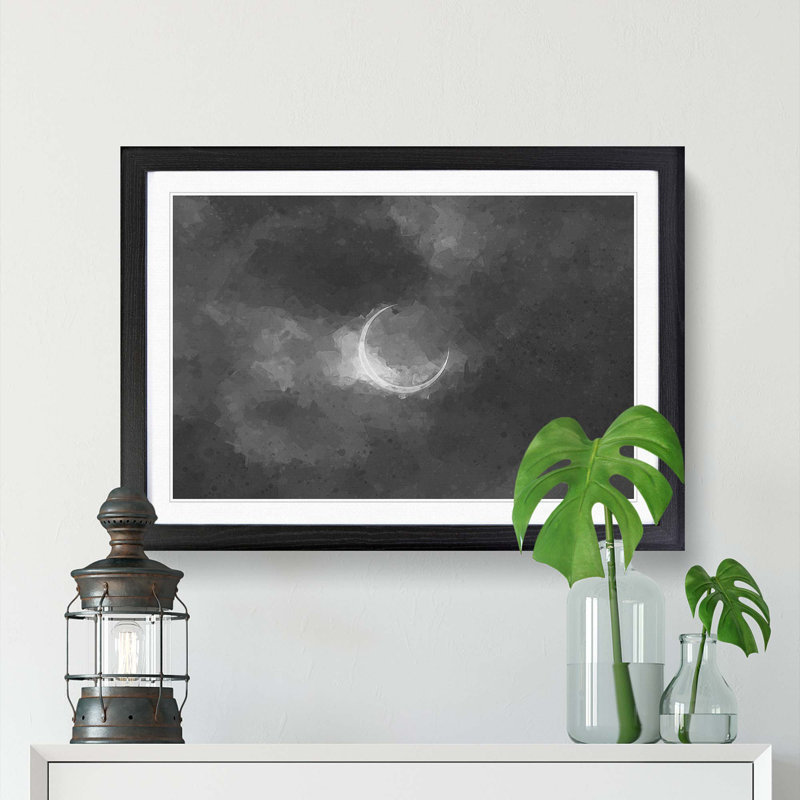 Eclipse of the Moon - Framed Print, Black Framed, 27cm H x 36cm W x 2cm D