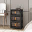 Noir, armoire de rangement pliante latérale de 24 po de large, 4 niveaux, 23,62 po x 13,78 po x 48,43 po, bacs de rangement pliables avec porte magnétique, armoire de rangement en plastique avec roues