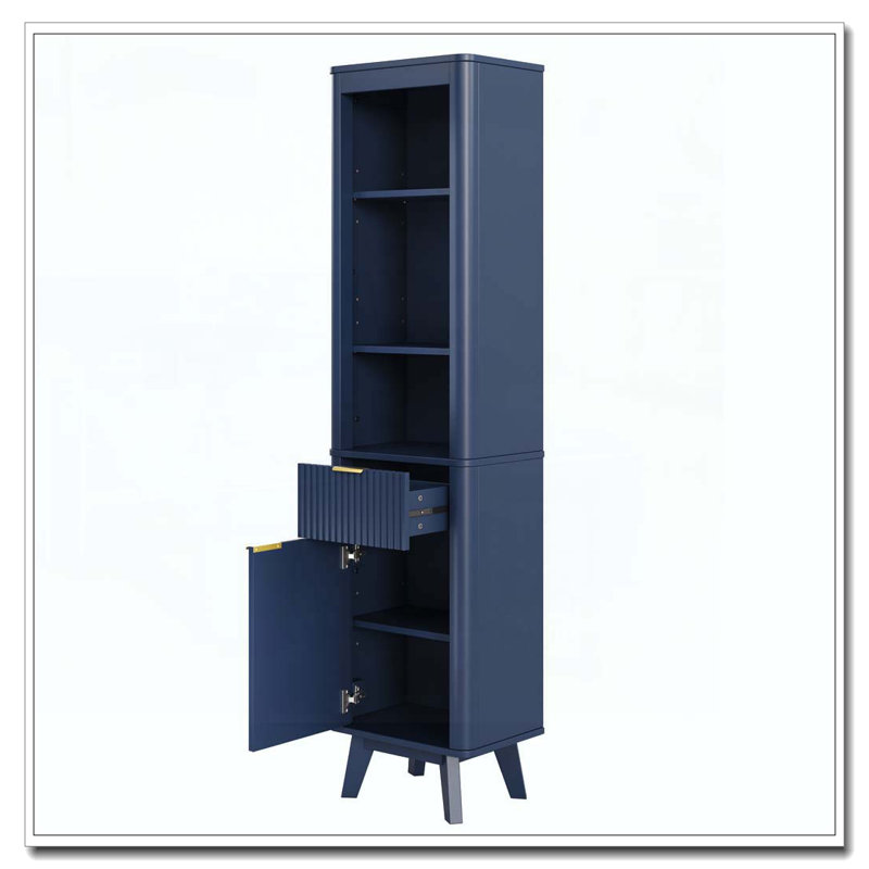 Bathroom Storage Cabinet, Blue-Freestanding