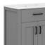 Ensemble de meuble-lavabo moderne de 48 po avec meuble-lavabo en céramique avec tiroir rabattable et porte à deux niveaux-58485593