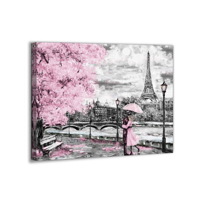 Paris Decor For Bedroom Canvas Wall Art Pink Theme Girls Room Wall Decor Black And White Eiffel Tower Pictures For Bathroom Wall Decor Modern Artwork For Wall Art Framed Wall Decoration Size 12X16