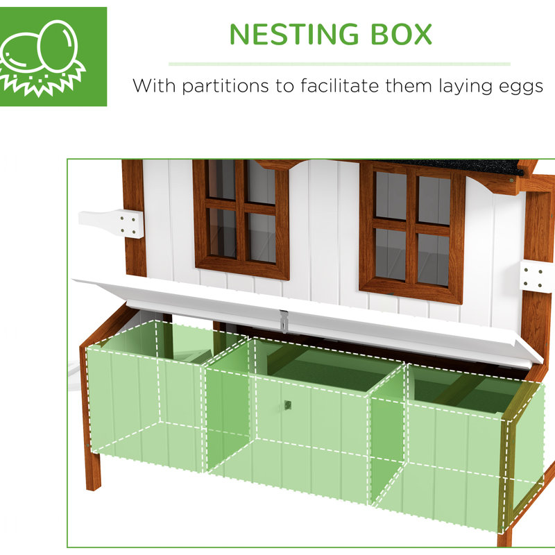 47" Rabbit - Suitable For Various Backyard Settings Chicken Coop With Robust Structure And Nesting Box Poultry