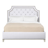 Audrey/Asher Queen Tufted Upholstered Low Profile Panel Bed
