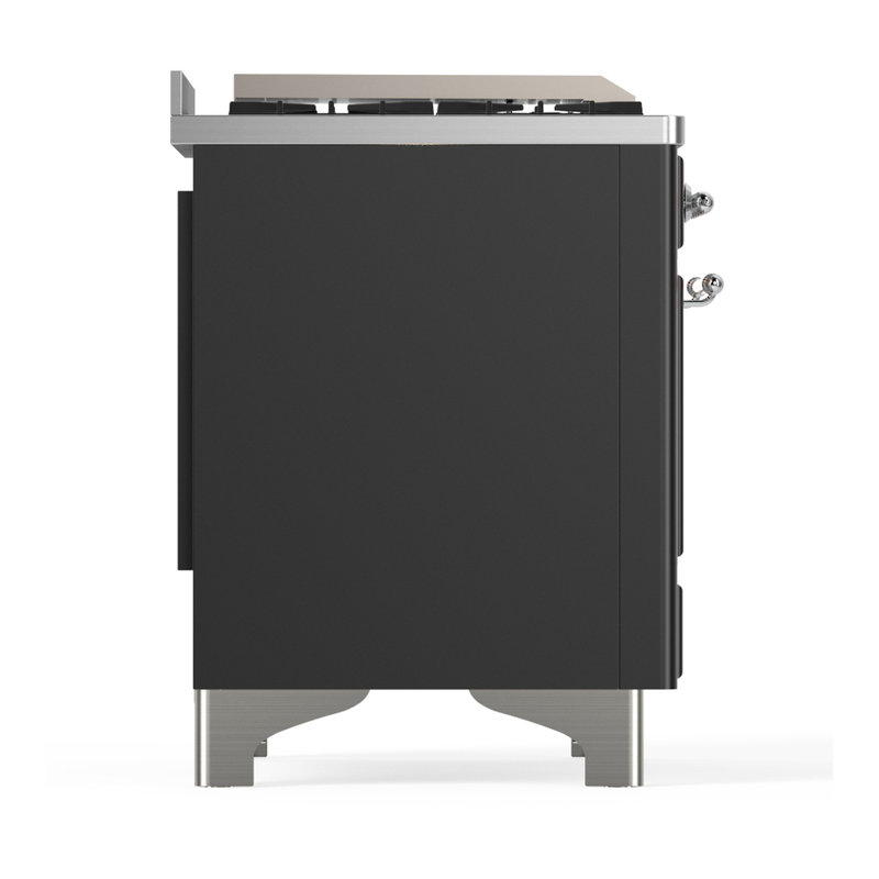 Majestic III Series 48 Inch Dual Fuel Range with 5 Sealed Burners, Griddle, Frenchtop in Matte Graphite (Natural Gas, Burnished Trim)