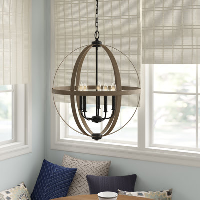 5 - Light Dimmable Globe Chandelier