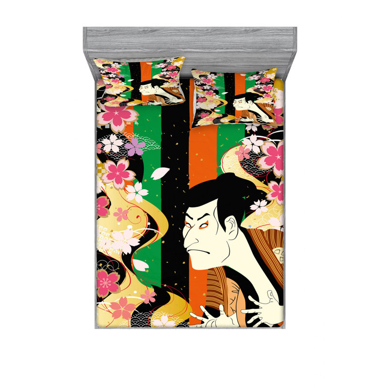 Ensemble de draps Fresh Spring Sakura, Ensemble de draps pour lit double avec un drap-hou