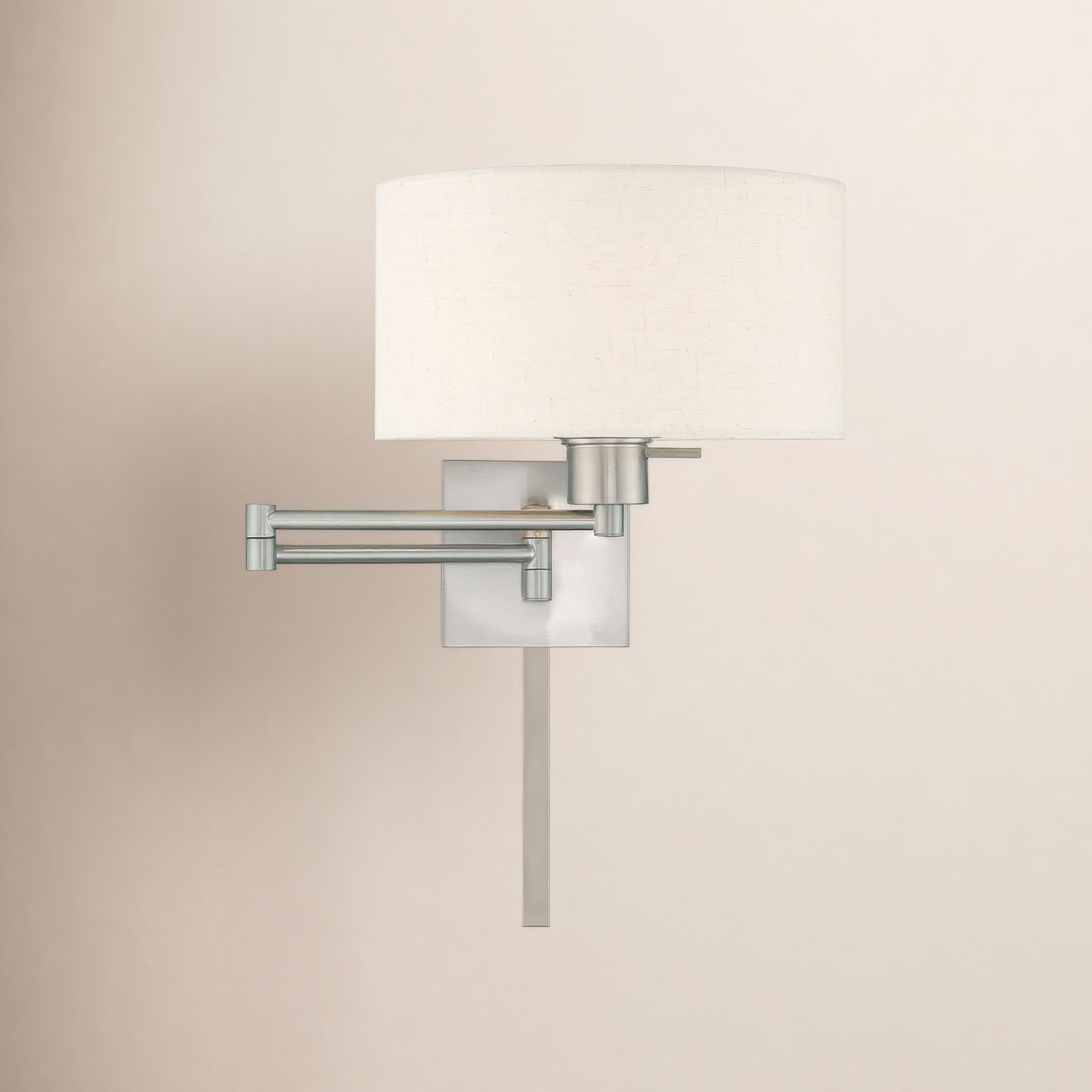 Kevyn Single Light Dimmable Swing Arm Sconce, Brushed Nickel, Oatmeal