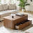 Jadida Lucrecia Modern 47.75"W Fluted Lift-Top Coffee Table WIth Storage-652928261