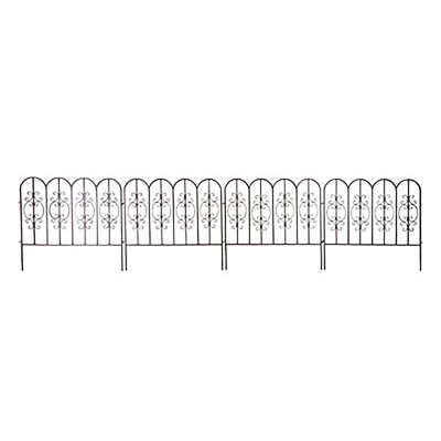 Montebello Iron Gunmetal Garden Fencing with Ground Stakes