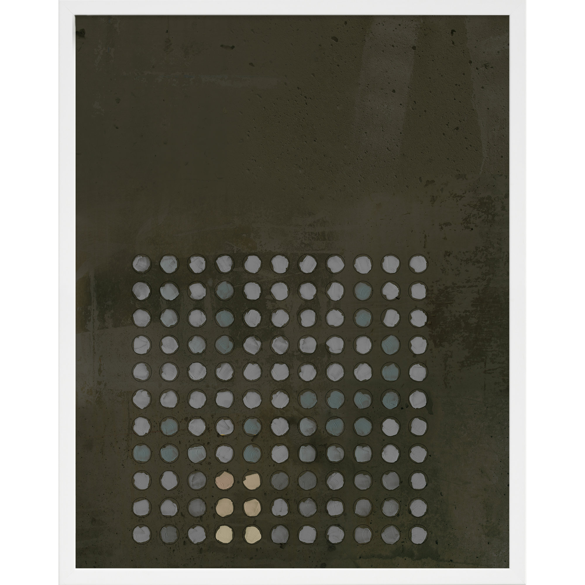 Circles In Squares 13 by Jacques Pilon, 30" H x 24" W x 1.25" D, White
