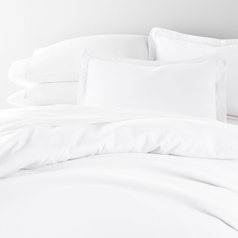 Ensemble de housse de couette en microfibre super doux, Blanc, Housse de couette très grand et 2 taies