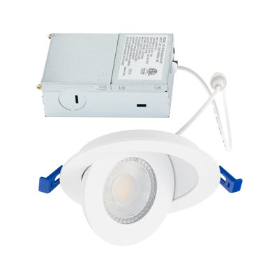 Builder Essential 5in 850 Lumens Round LED Recessed Light and Housing for Remodel or New Construction with 0-90 Degree Adjustable Trim 5-CCT 2700-3000-3500-4000-5000K in White (Pack of 6) IC-Rated