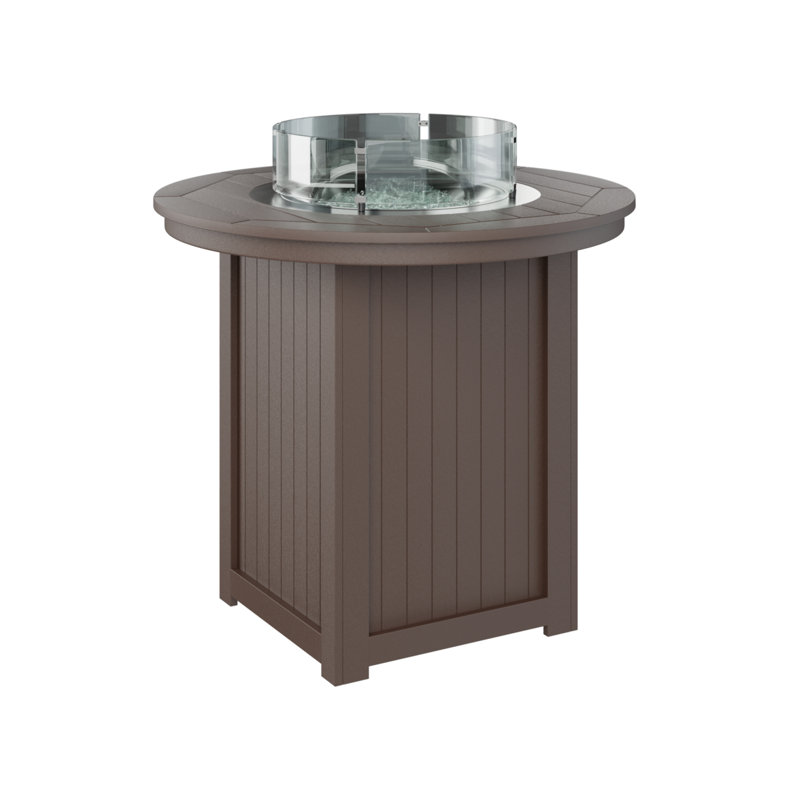 Berlin Gardens Donoma 44″ Round Bar Fire Pit Table, Chocolate Brown