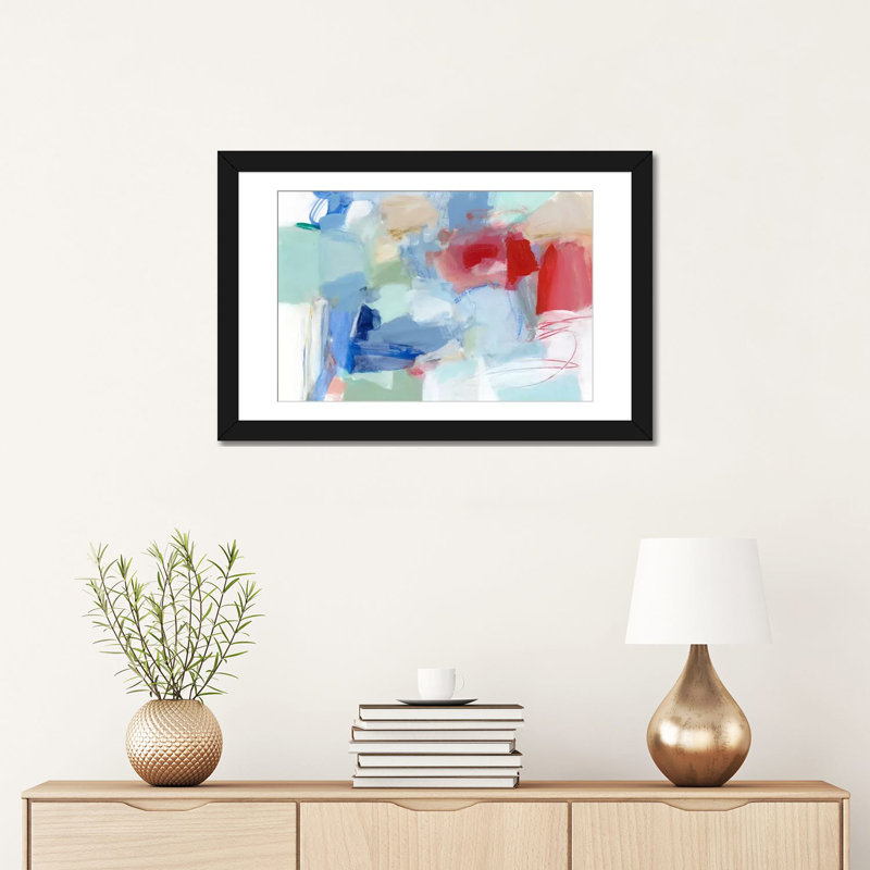 «Roundabout II», reproduction sur toile, H 16 po x l 24 po x P 1 po, Papier d'art encadré noir, Blanc