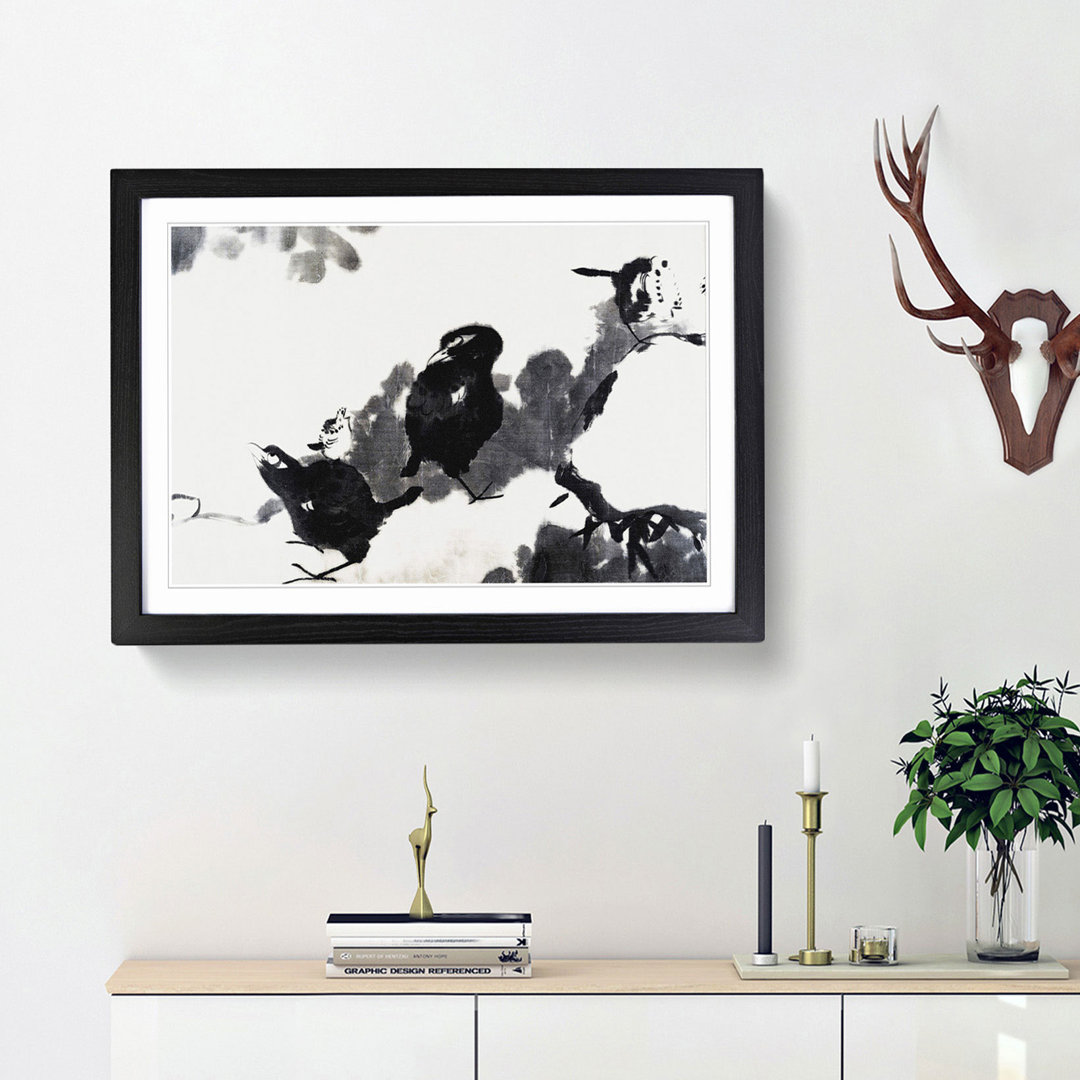 Birds in a Lotus Pond by Bada Shanren - Picture Frame Painting Print